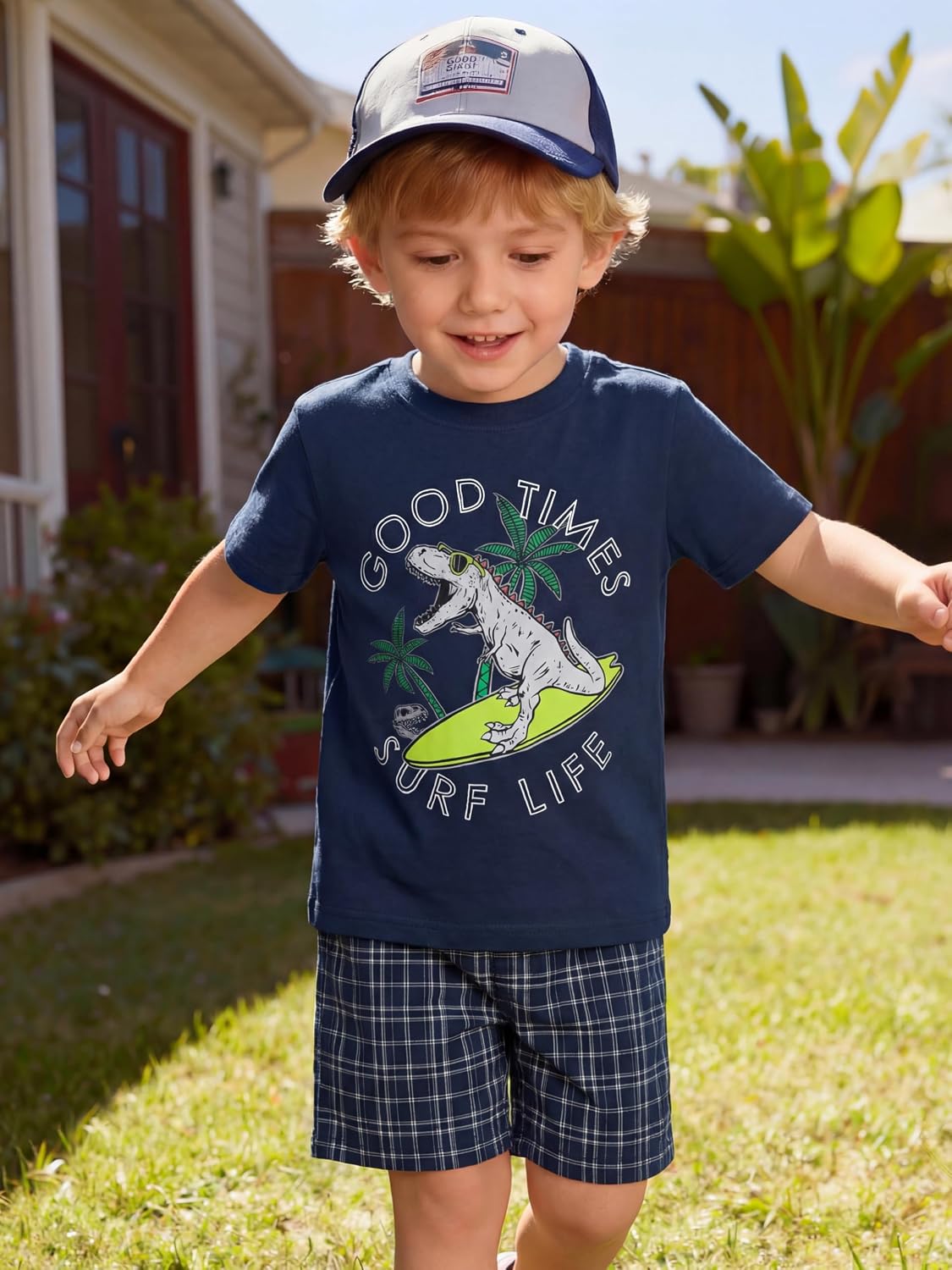 Cooraby Toddler Boys Summer Clothes Outfits Kids Cotton Short Sleeve Shirt Shorts 4 Pieces Set Toddler Boys short sets 2-5T