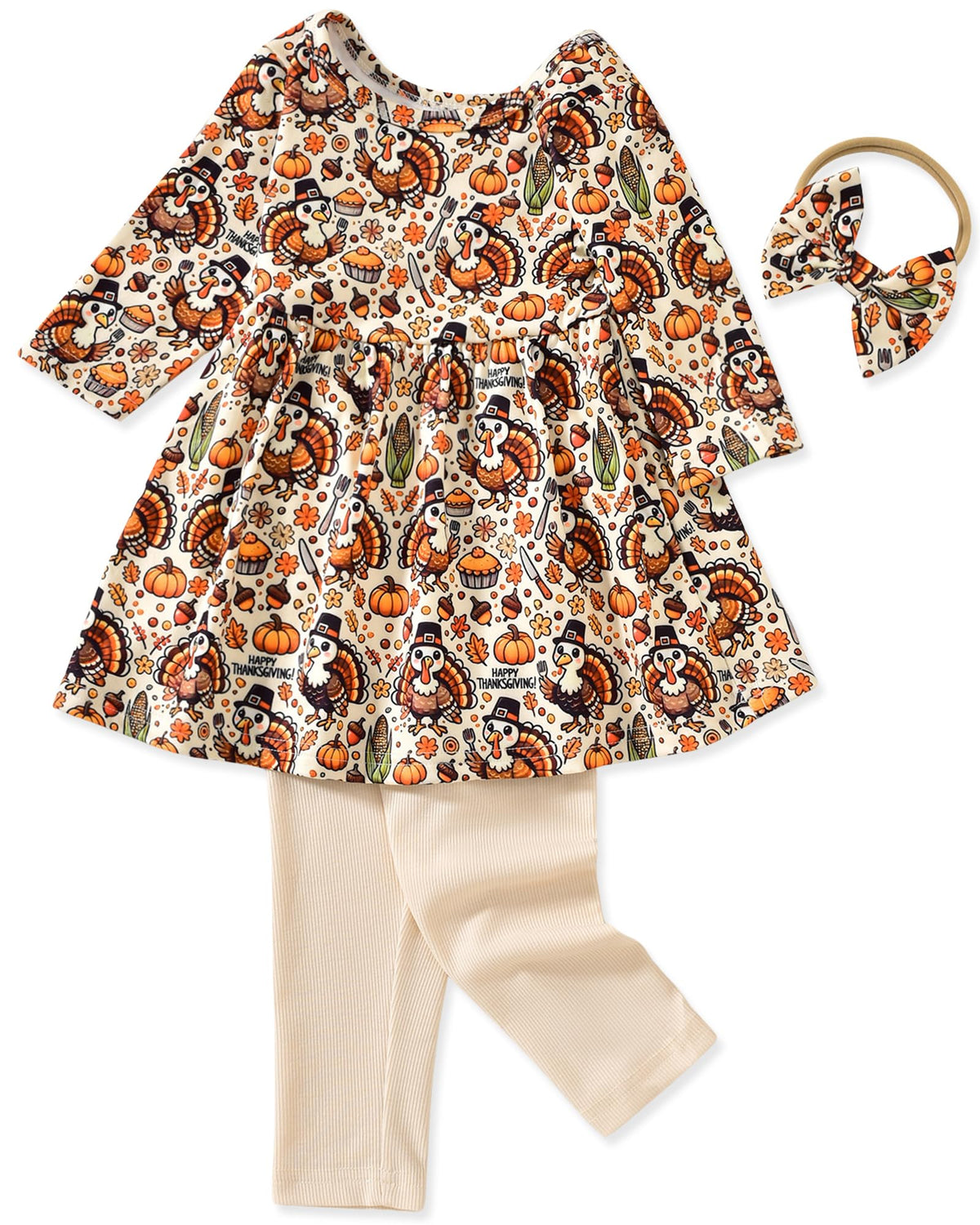 Aalizzwell Toddler Girls Floral Tunic Outfit for Fall Winter