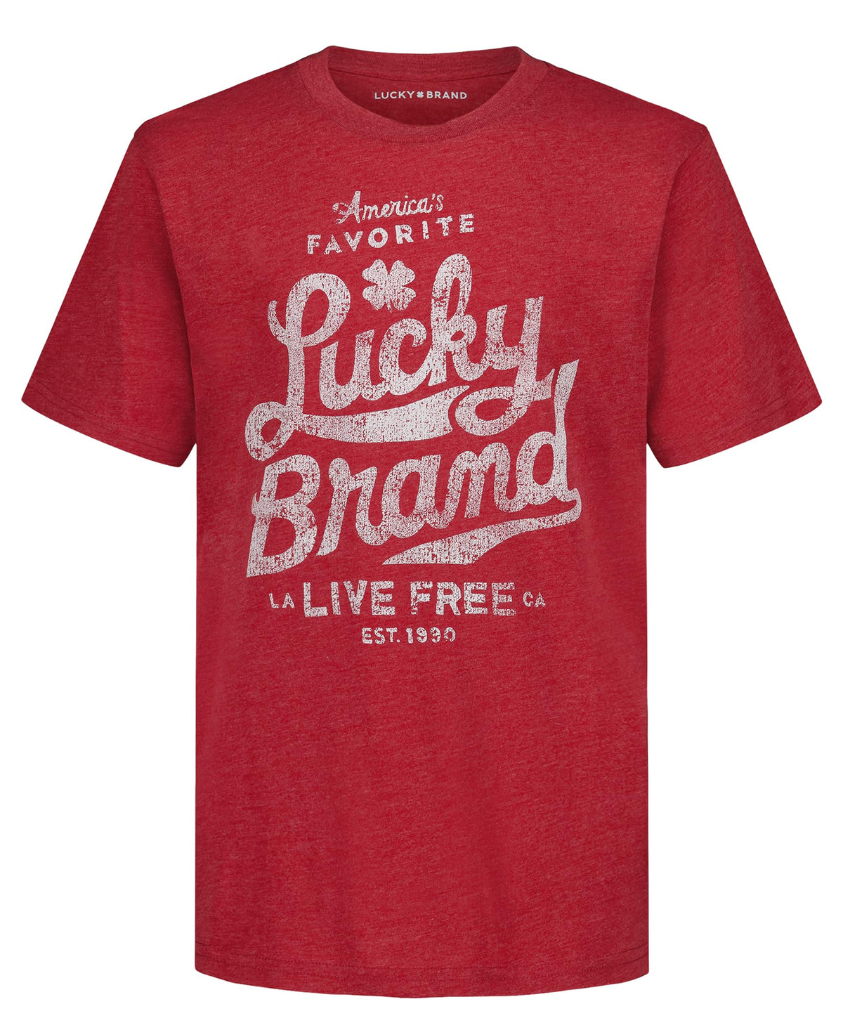 Lucky Brand Boys' Short Sleeve Graphic Crew Neck T-Shirt, Soft, Comfortable, Relaxed Fit