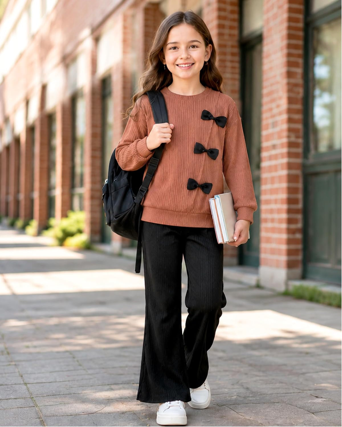 Girls Clothes 6-12Y Teen Girl Bow Outfits Kids Winter Clothing