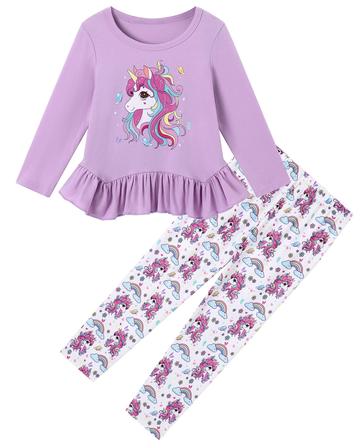 CARETOO Girls' clothing sets Fall Long Sleeve Top Pants Set Size 2-10