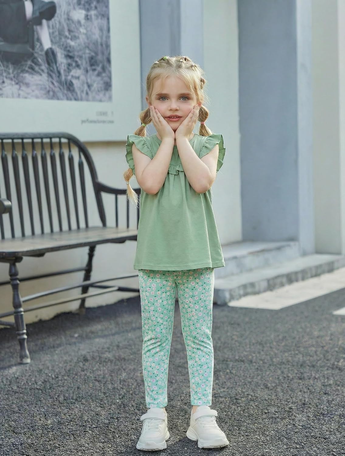 Arshiner Toddler Girls 2 Piece Outfits Peplum Top and Elastic Waist Pants