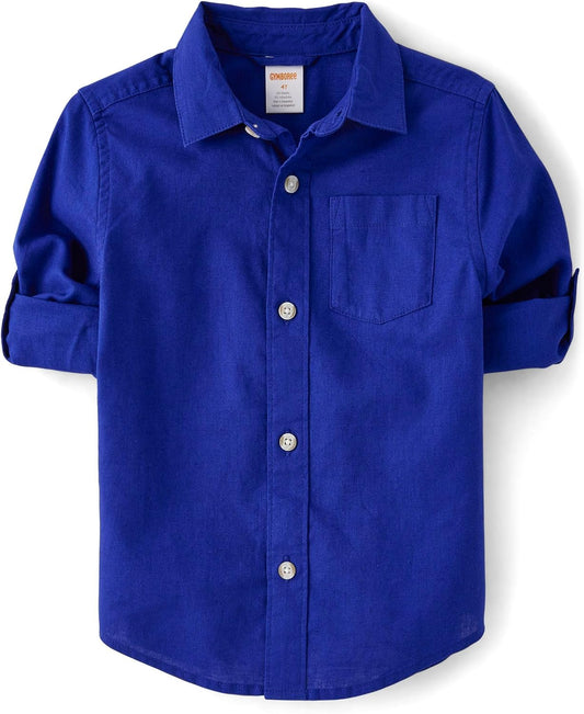 Gymboree boys And Toddler Long Sleeve Linen Button Up Shirt