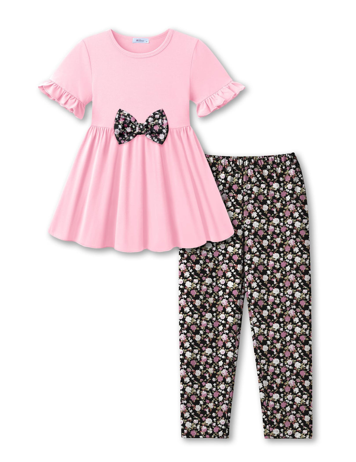 Arshiner Girls Clothes 2 Piece Outfit Toddler Cute Ruffled Top Leggings Set