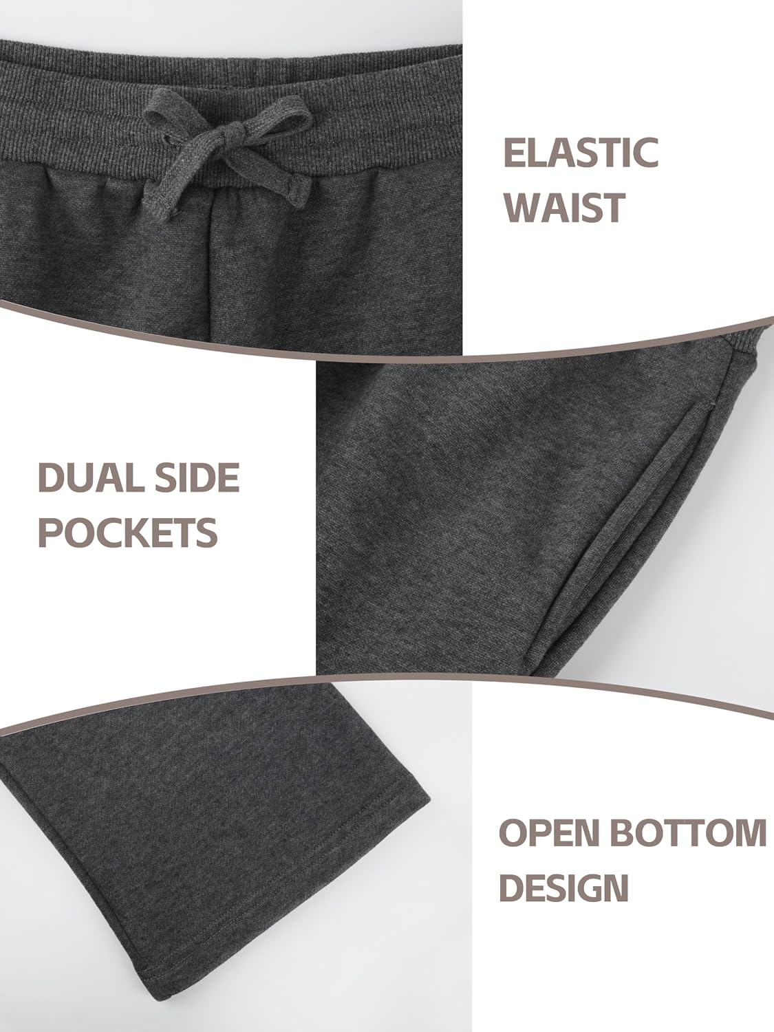 4 Pack Boys Sweatpants Fleece Cotton Boys Joggers Athletic Open Bottom Sweat Pants with Pocket and Drawstring
