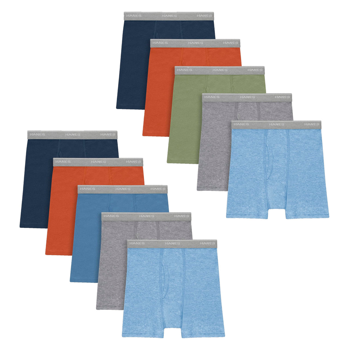 Hanes Boys' Boxer Briefs, Moisture-wicking Underwear for Boys & Toddlers, Assorted, 10 Or 12 Pack