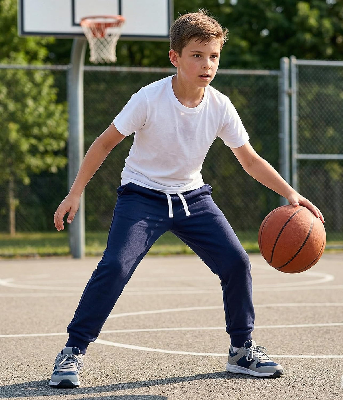 4 Pack Toddler and Kids Boys Sweatpants Joggers Cotton Active Soft Joggers Pants with Functional Drawstring 2-14Y