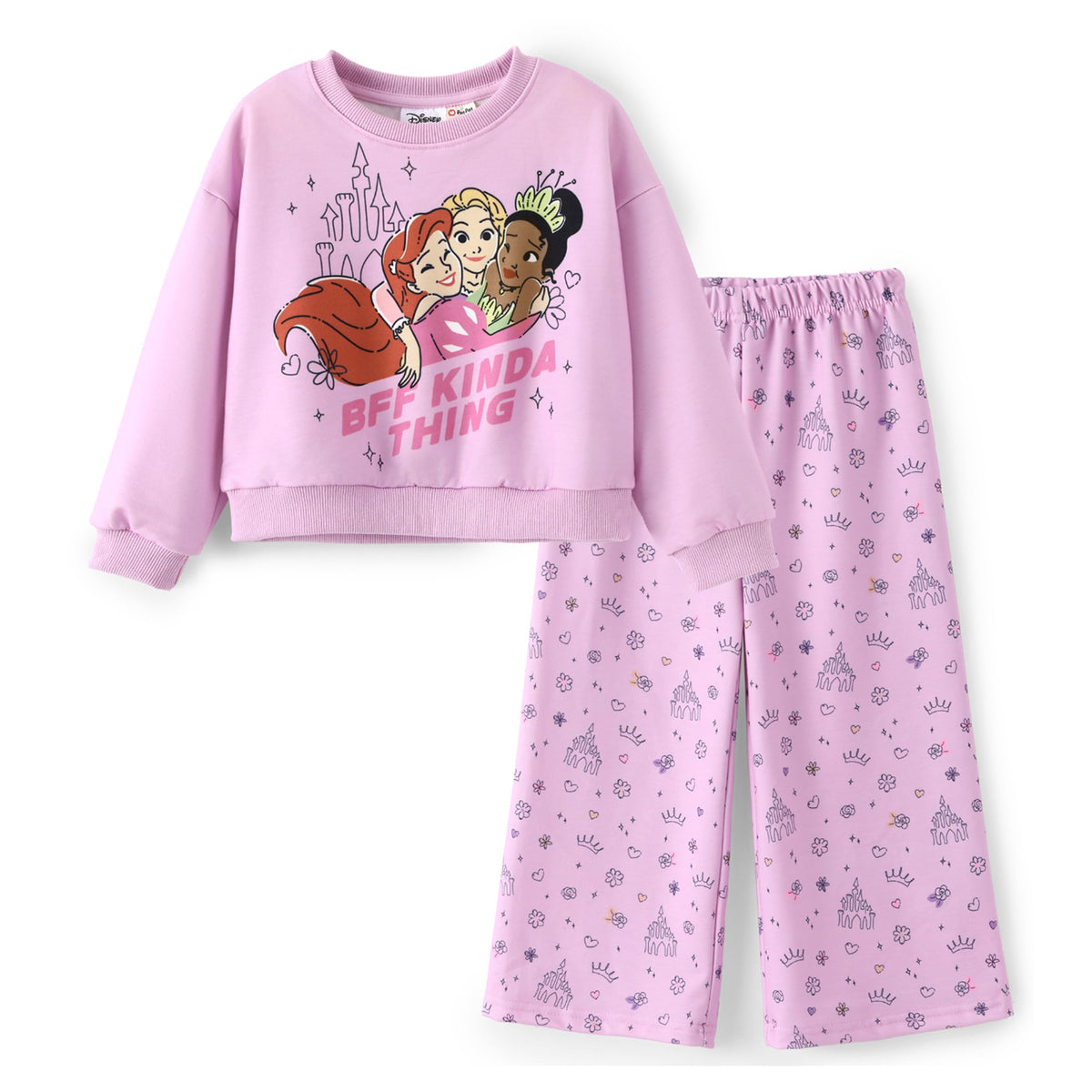 Disney Outfits for Girls Long Sleeve Shirt Pocket Pant Toddler Sweatsuit
