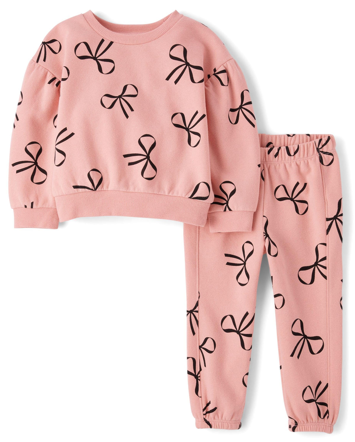 The Children's Place Baby Girls' And Toddler Long Sleeve Active Shirt and Pant, 2 Piece Outfit