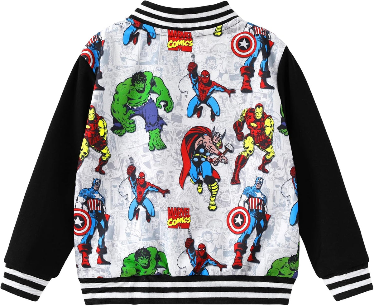 Disney Bomber Jacket Spider Man Marvel Toy Story Cars Varsity Cardigan2-13Y