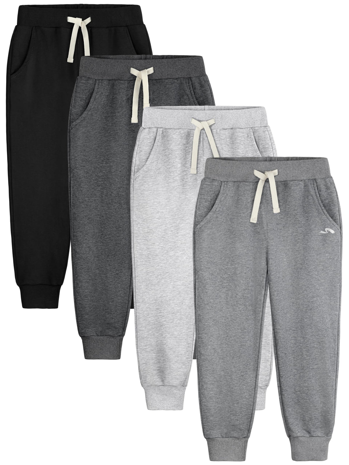 4 Pack Boys Sweatpants Kids Joggers Cotton Athletic Youth Pants for 5-16Y