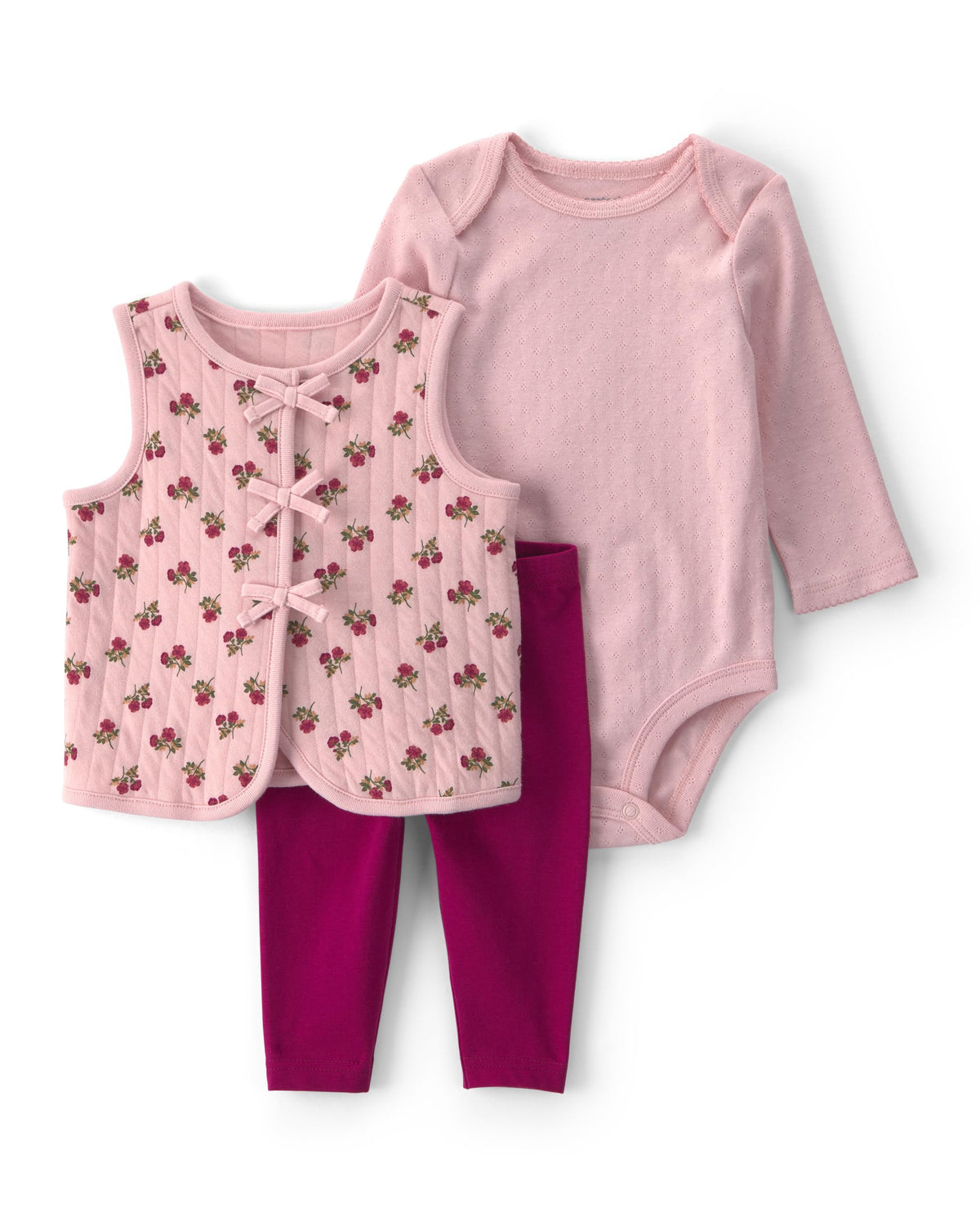 Carter's Baby Girls' 3-piece Bodysuit Pant Sets