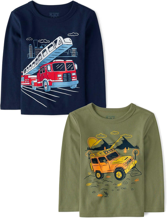 The Children's Place,Baby Boys,and Toddler Assorted Everyday Long Sleeve Graphic T-Shirts