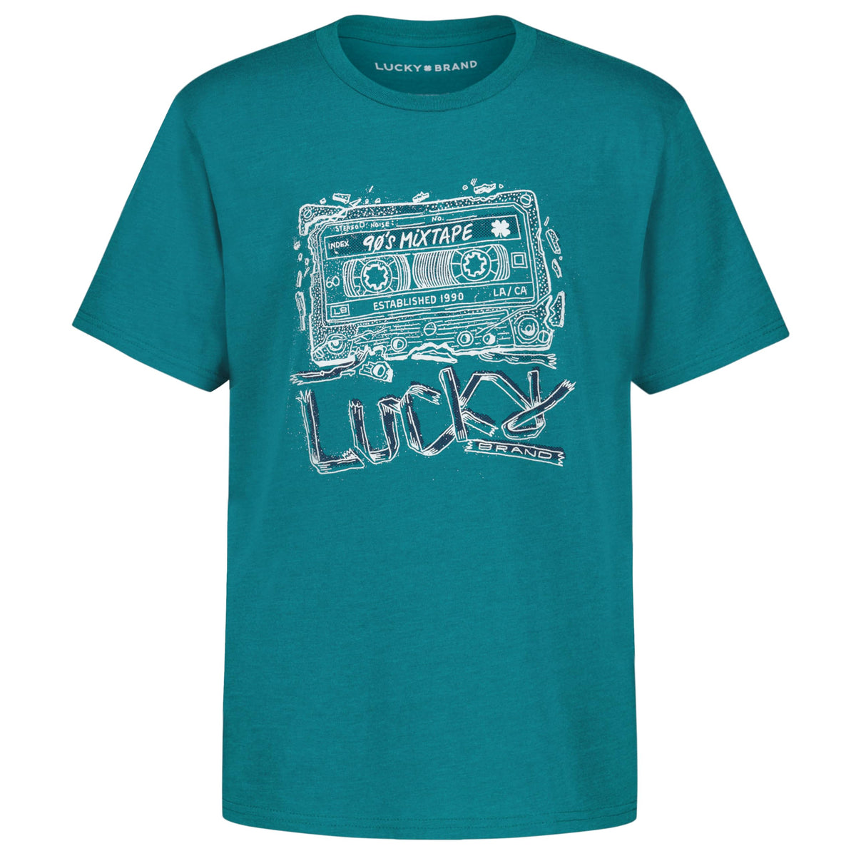 Lucky Brand Boys' Short Sleeve Graphic Crew Neck T-Shirt, Soft, Comfortable, Relaxed Fit