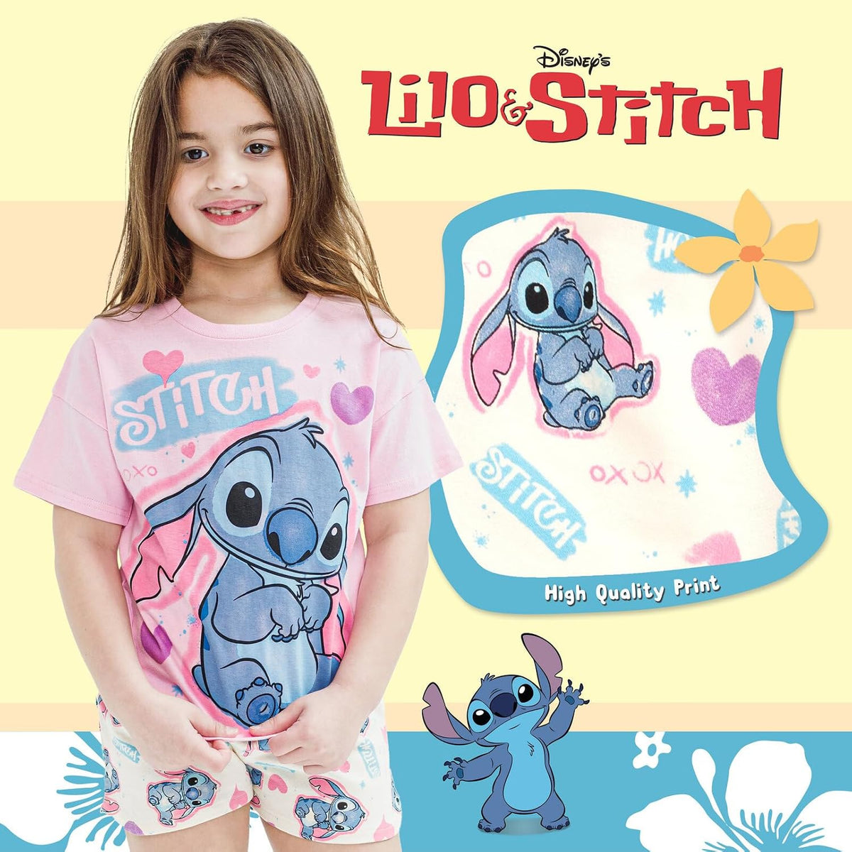 Disney T-Shirt and French Terry Shorts Outfit Set Infant to Big Kid Sizes (12 Months - 14-16)