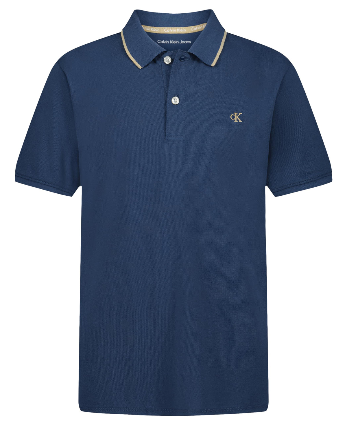 Calvin Klein Boys Short Sleeve Micro Pique Solid Polo, Button Closure, Soft & Comfortable