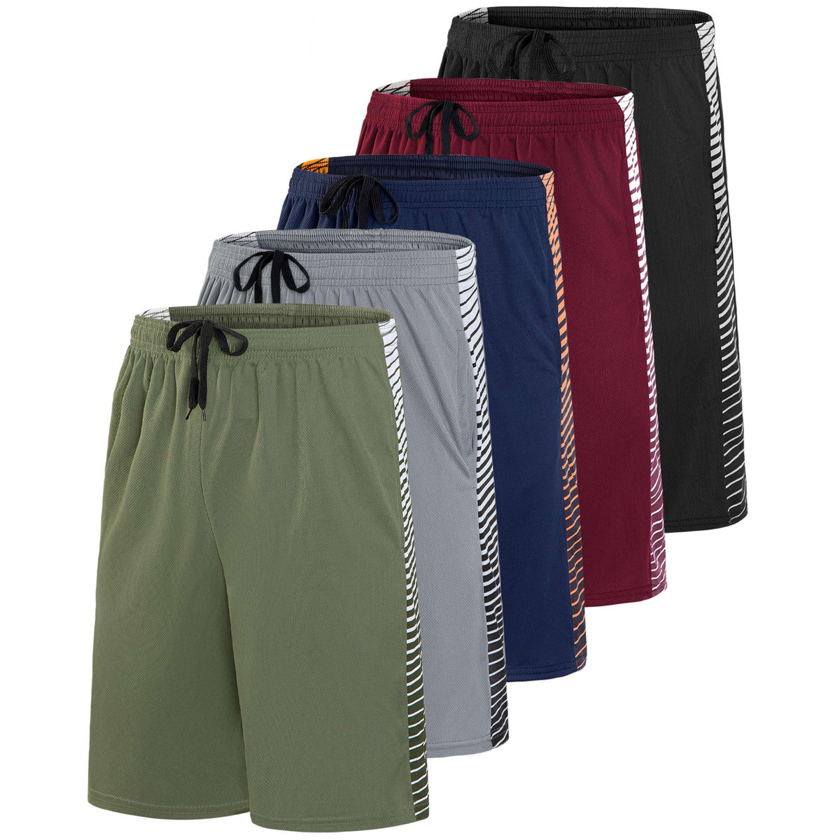 5 Pack Boys' Mesh Athletic Shorts Basketball Kids Soccer Sports Pockets