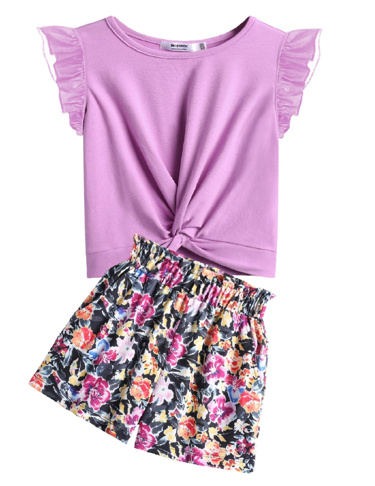 Arshiner Girls Summer Outfits 2 Piece Twist Front Top and Shorts Set