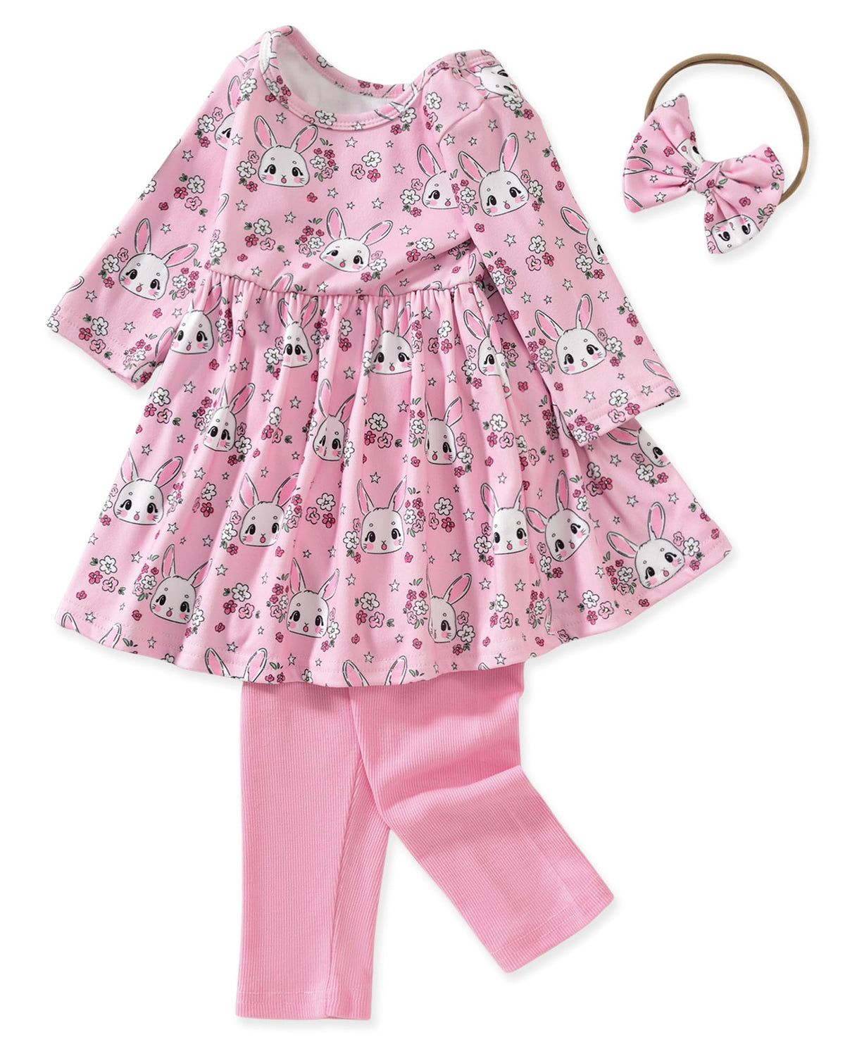 Aalizzwell Toddler Girls Floral Tunic Outfit for Fall Winter
