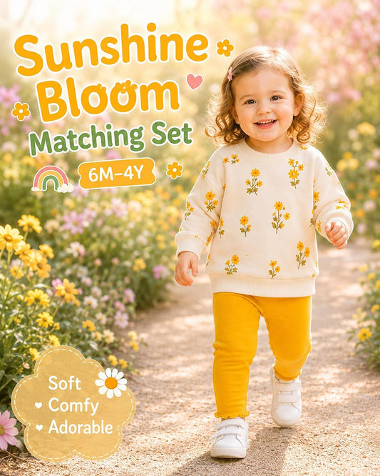 Baby Girl Clothes Baby Girl Outfits Sweatshirt Pants Set Long Sleeve Floral Print 6 12 18 24 Months 2T 3T