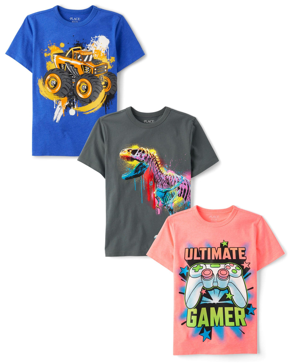 The Children's Place Boys The Children's Place Boys Short Sleeve Graphic T- Shirt 3-Pack