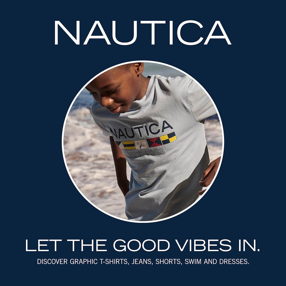 Nautica Boys' Short Sleeve Solid Crewneck T-Shirt