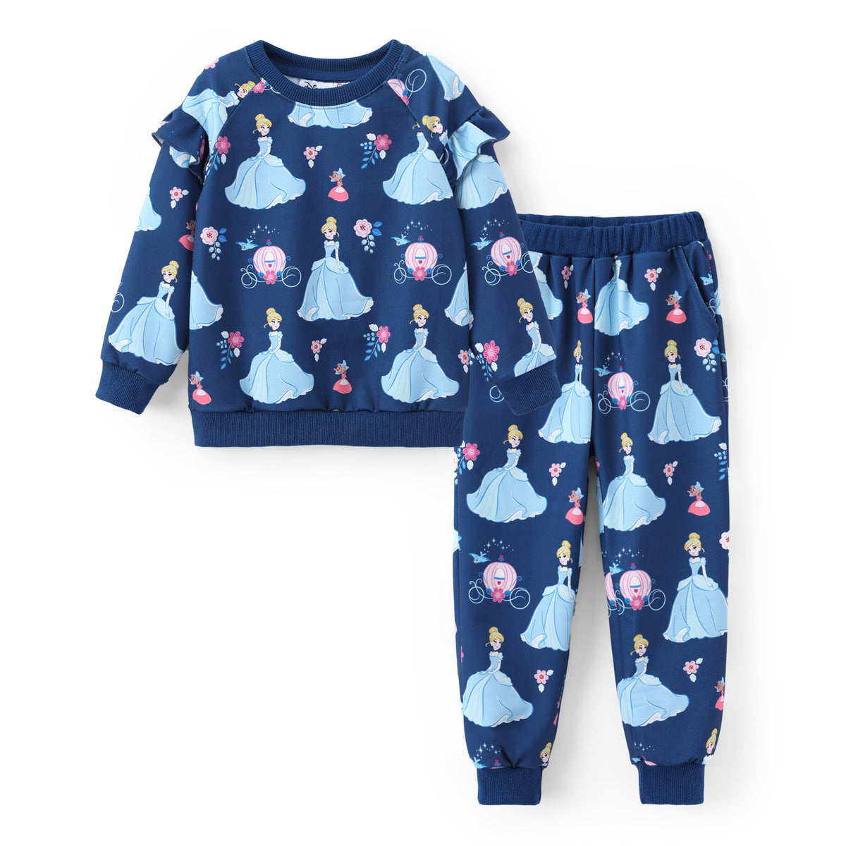 Disney Outfits for Girls Long Sleeve Shirt Pocket Pant Toddler Sweatsuit
