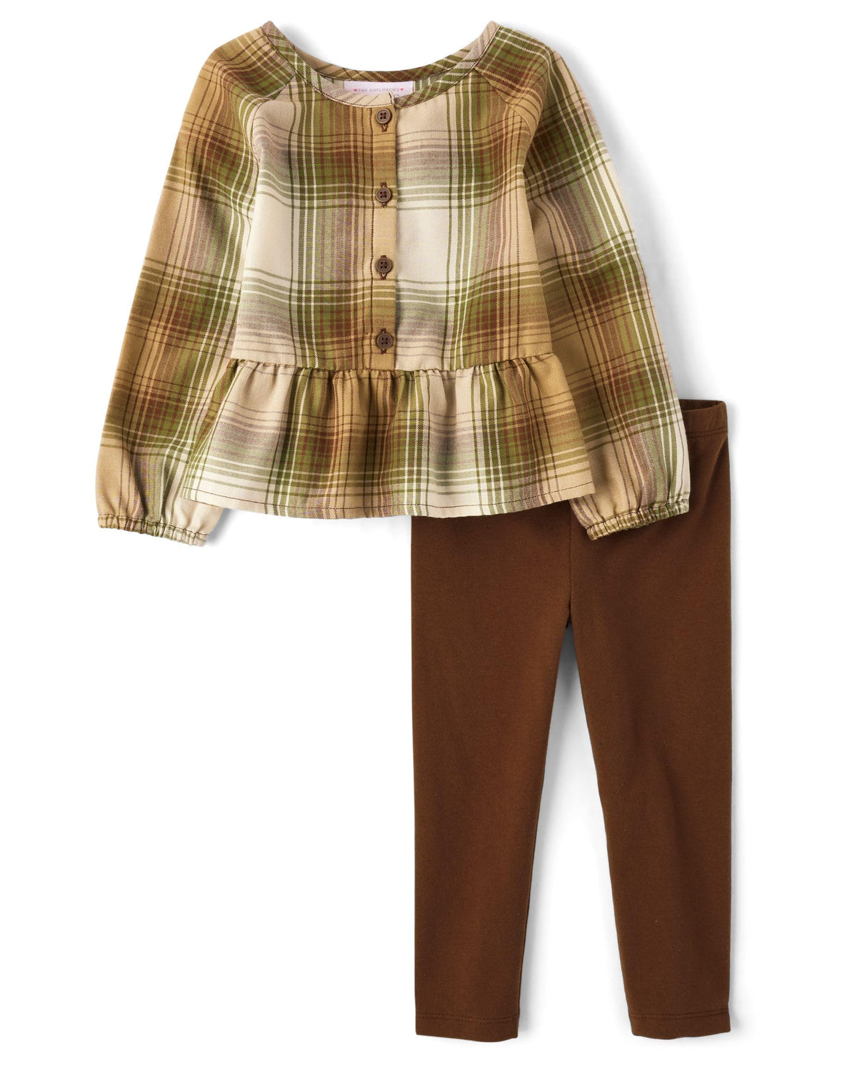 The Children's Place Baby Girls' And Toddler Long Sleeve Active Shirt and Pant, 2 Piece Outfit