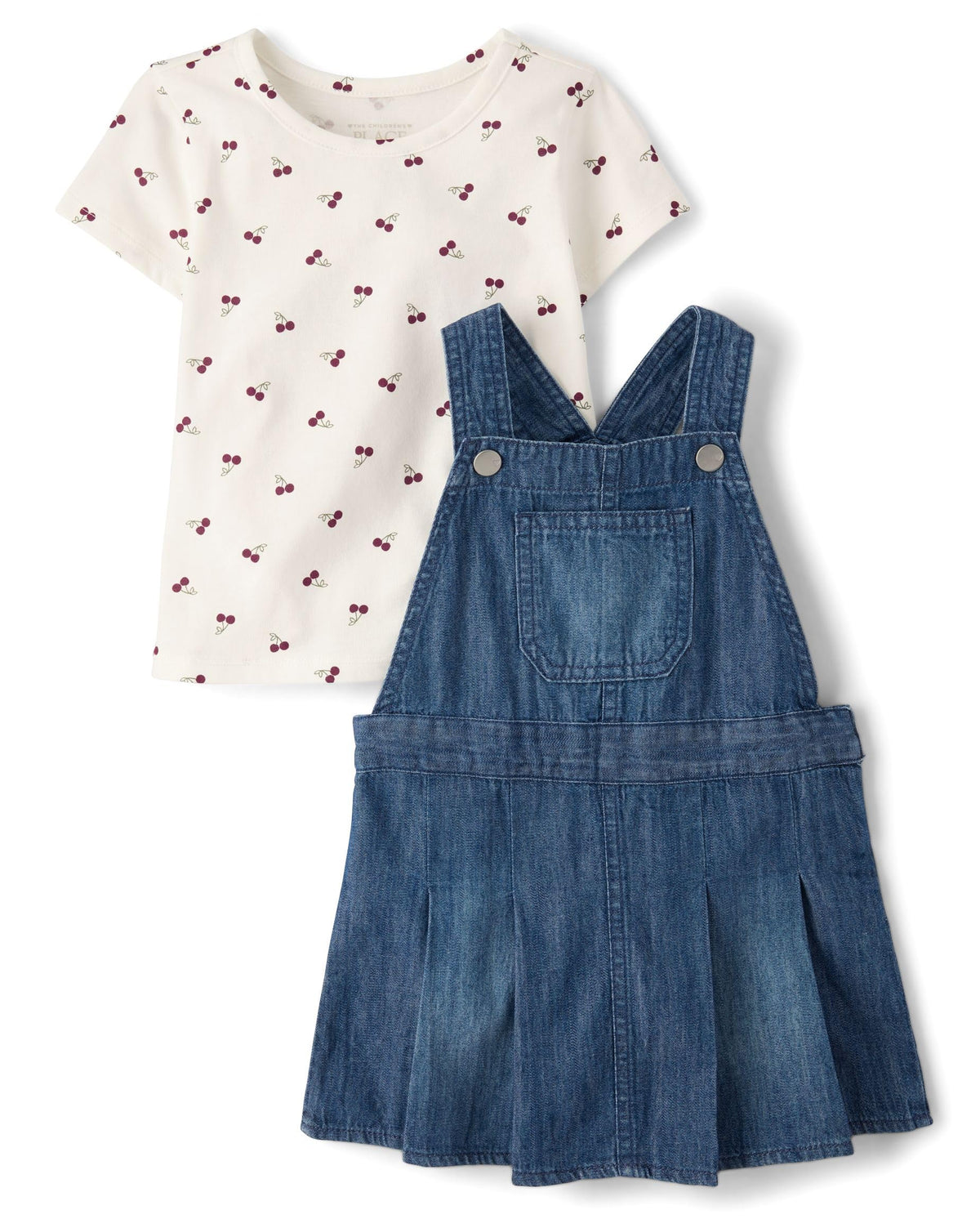 The Children's Place Baby Girls' And Toddler Short Sleeve Top and Skirtall,2-piece Outfit Set