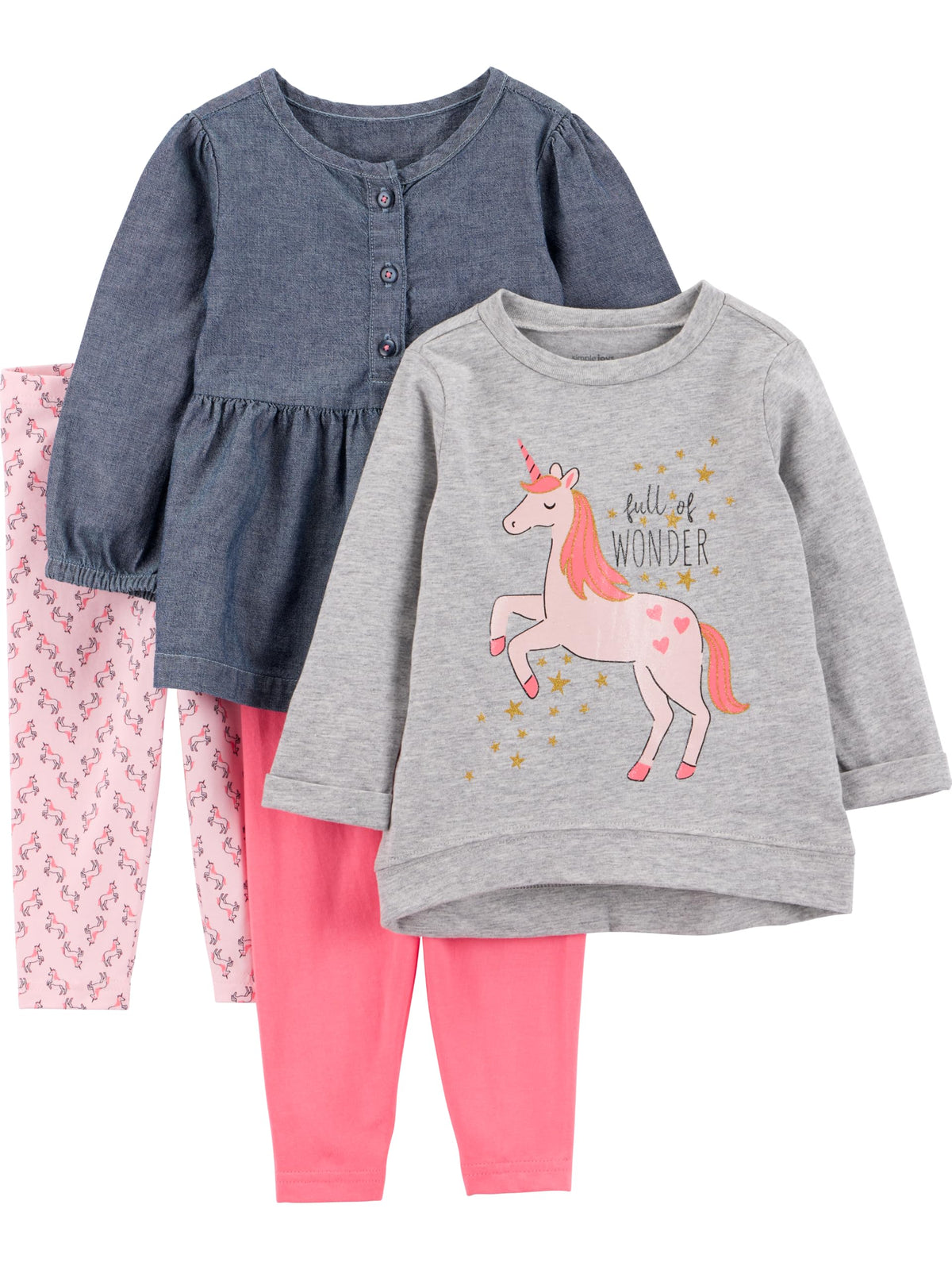 Simple Joys by Carter's Girls 4 piece Playwear Set