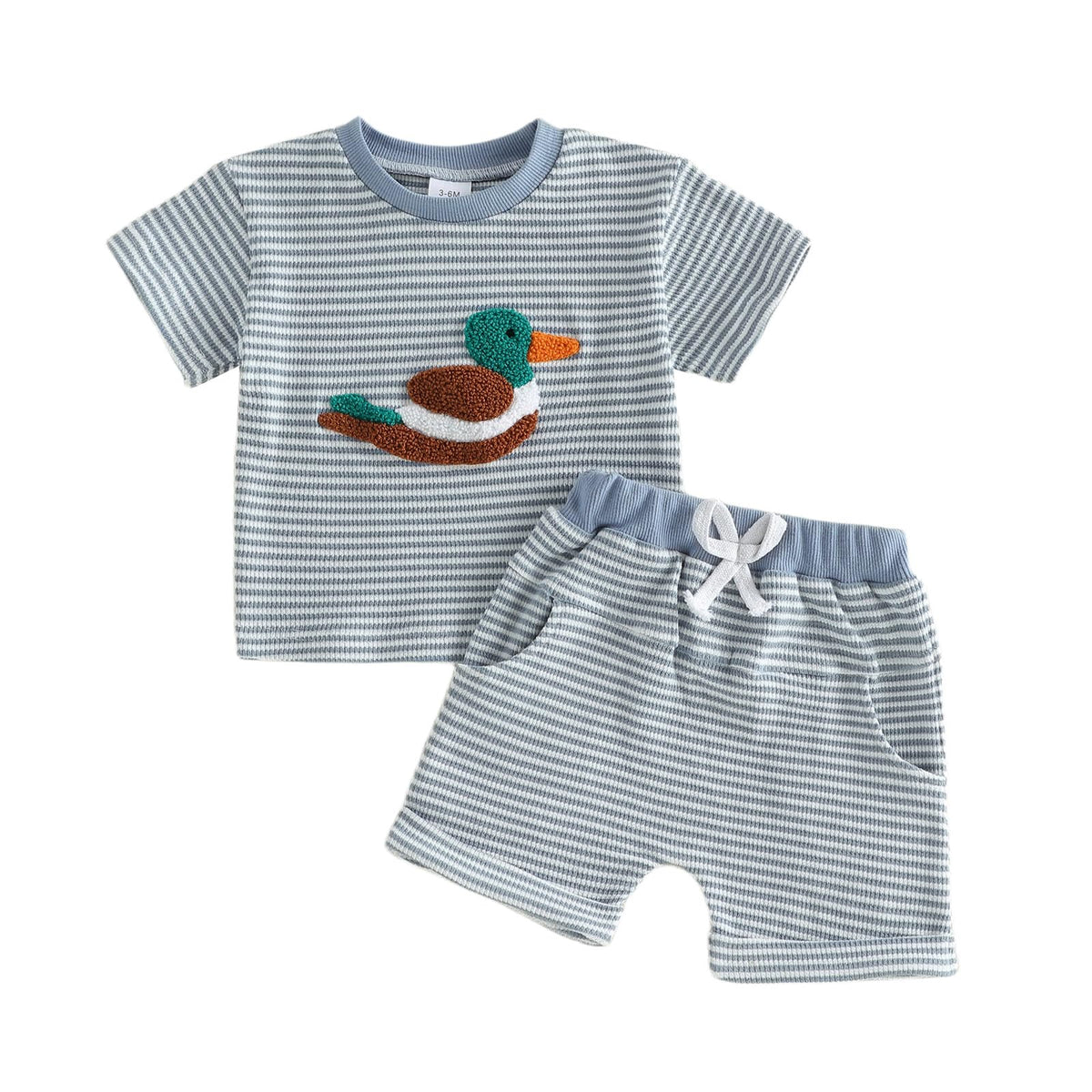 Toddler Baby Boy Summer Clothes Waffle Truck Embroidery Short Sleeve Tops T-Shirt and Shorts Sets Cute 2Pcs Outfits