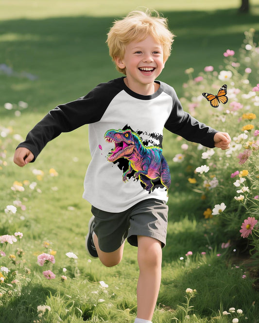 Toddler Boys Long Sleeve Shirts Crewneck Kids T-Shirts Graphic Casual Tops for 3-8 Years