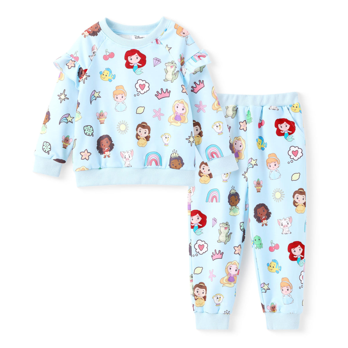 Disney Outfits for Girls Long Sleeve Shirt Pocket Pant Toddler Sweatsuit