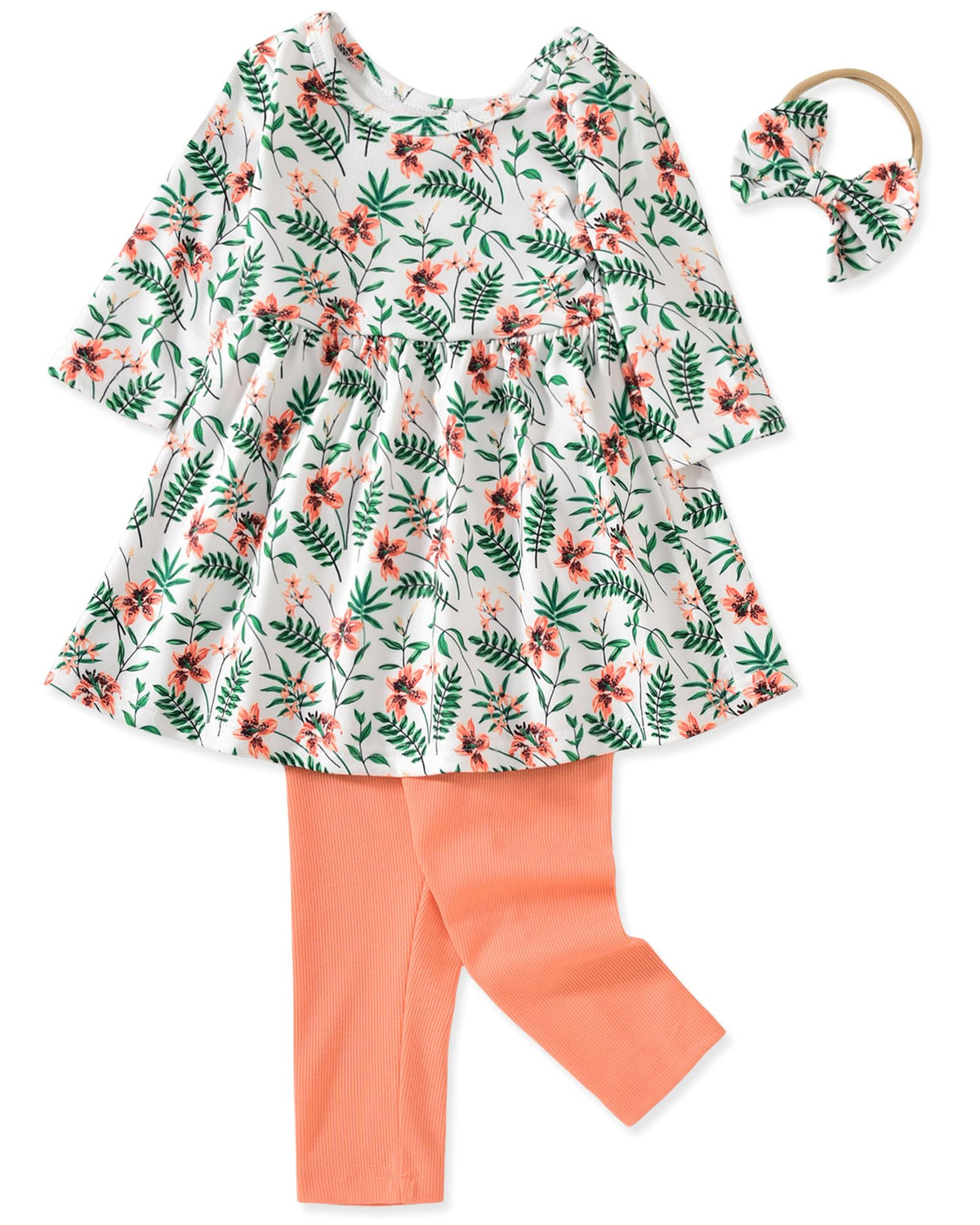Aalizzwell Toddler Girls Floral Tunic Outfit for Fall Winter