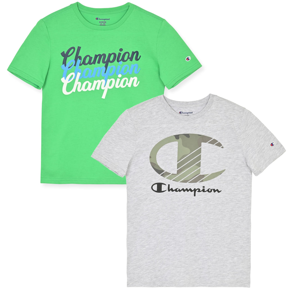 Champion Boys 2 Pack Short Sleeve Tee Shirt for Kids