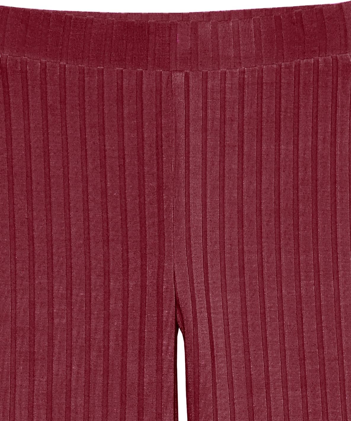 Amazon Essentials Girls' Wide-Rib Ruffle Top and Flare Pants Outfit Set, Pack of 2