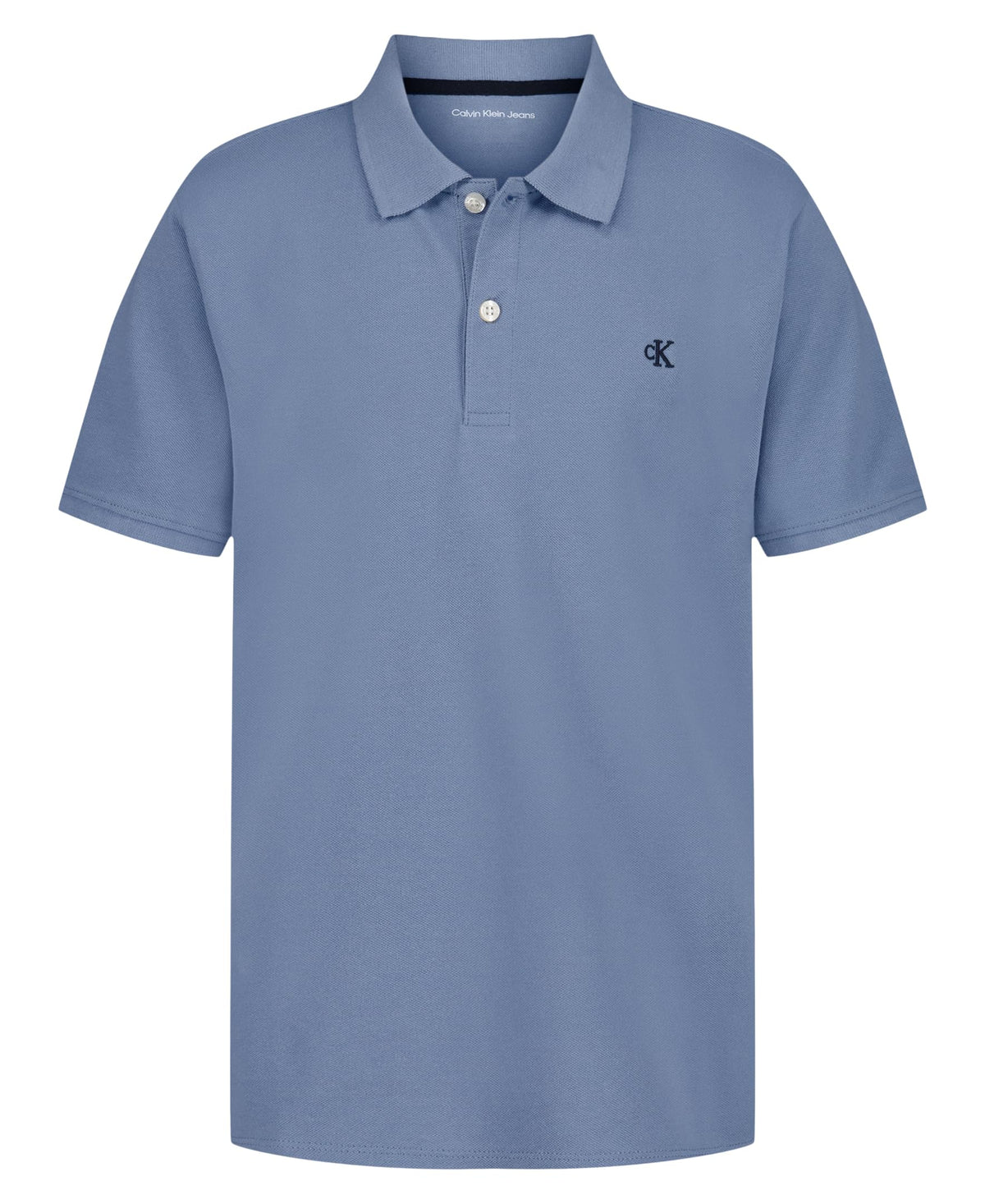 Calvin Klein Boys Short Sleeve Micro Pique Solid Polo, Button Closure, Soft & Comfortable