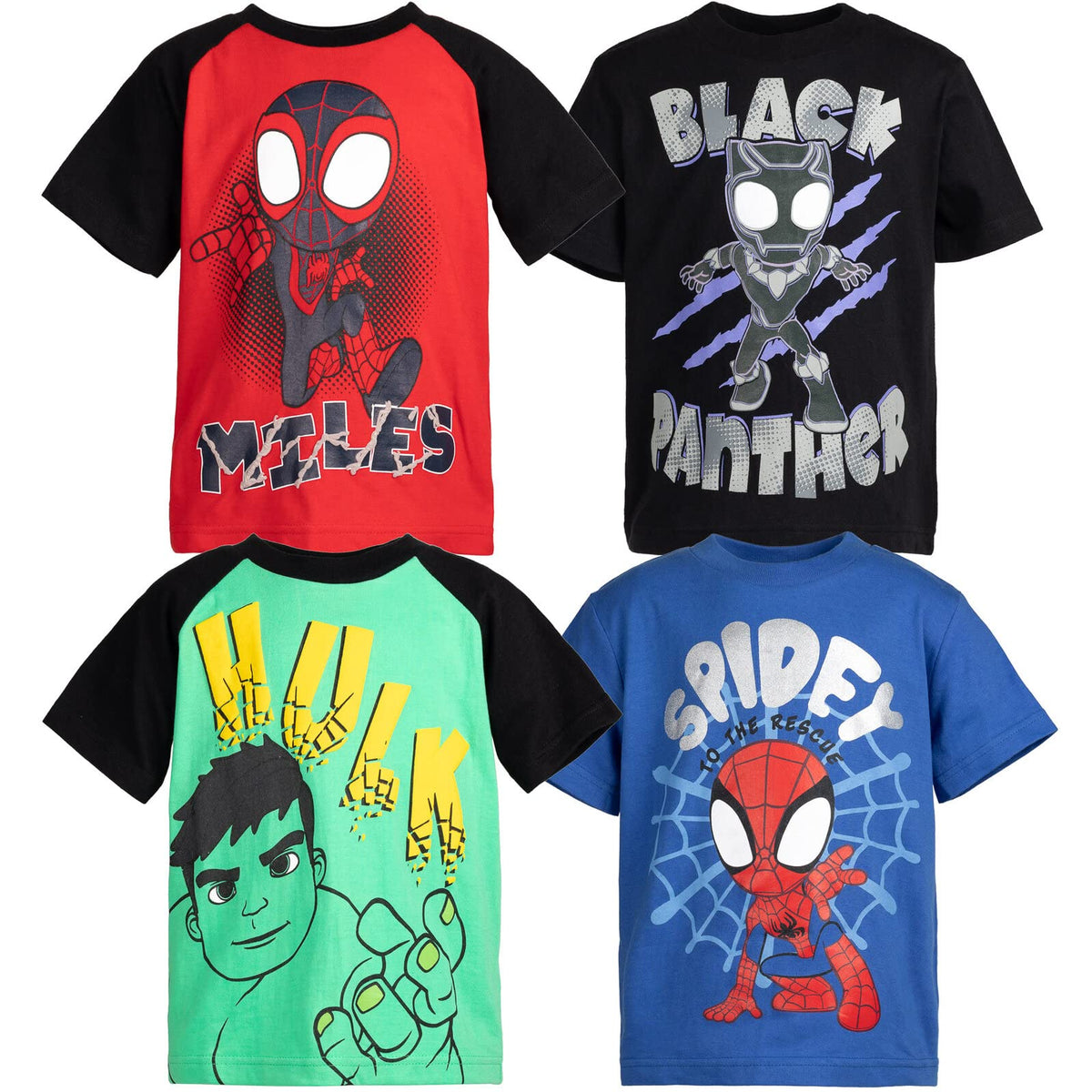 Marvel Boys' Short Sleeve T-Shirt 4-Pack Toddler to Little Kid