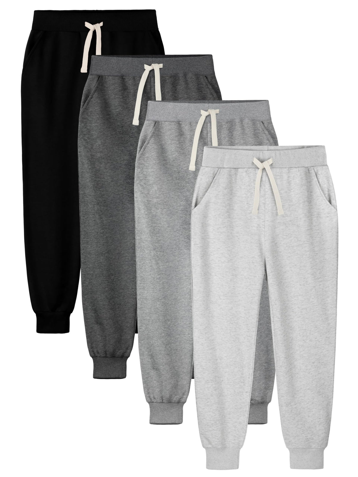 4 Pack Boys Sweatpants Boys Joggers Cotton Kids Youth Athletic Pants Pocket
