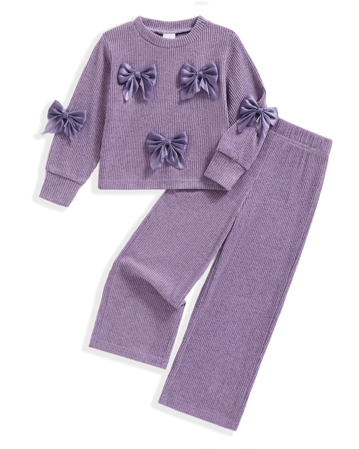 Toddler Girl Clothes 2 Piece Little Girls Bowknot Fall Outfits