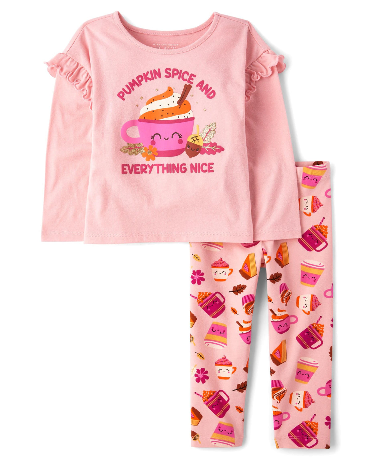 The Children's Place Baby Girls' And Toddler Long Sleeve Active Shirt and Pant, 2 Piece Outfit
