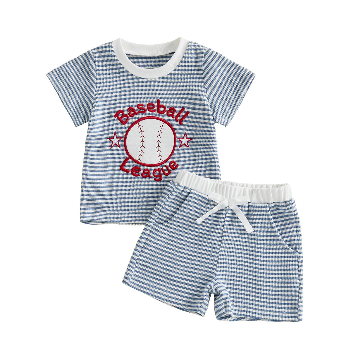 Toddler Baby Boy Summer Clothes Waffle Truck Embroidery Short Sleeve Tops T-Shirt and Shorts Sets Cute 2Pcs Outfits