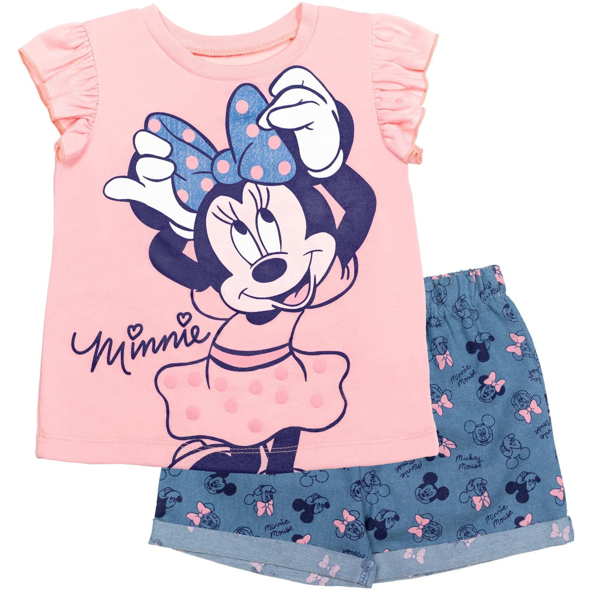 Disney Minnie Mouse Girls' 2-Piece Graphic T-Shirt and Shorts Set