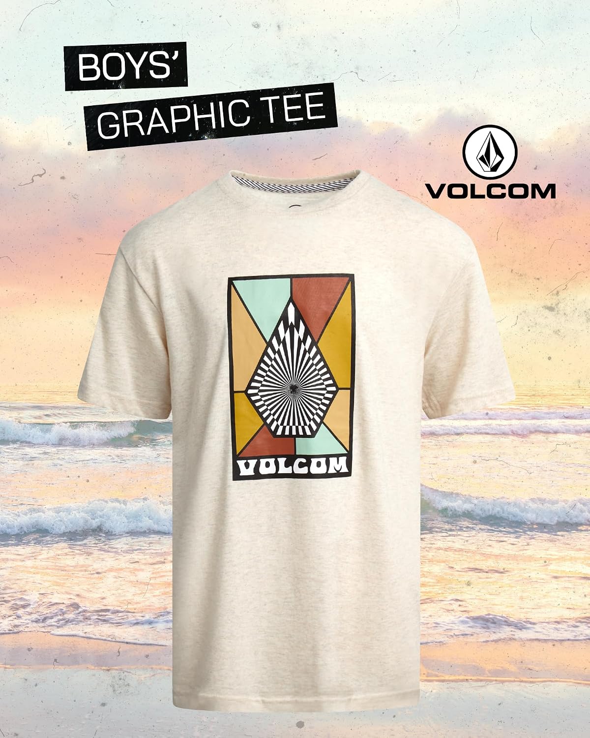Volcom Boys T Shirt Cotton Blend Short Sleeve Graphic Tees for Boys