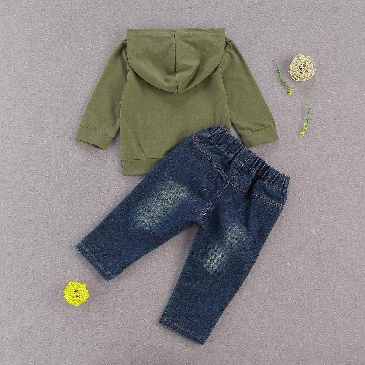 fhutpw Toddler Baby Boy Outfits Hoodie Sweatshirts & Jeans Clothes Set Fall Winter 6 9 12 18 24 Months
