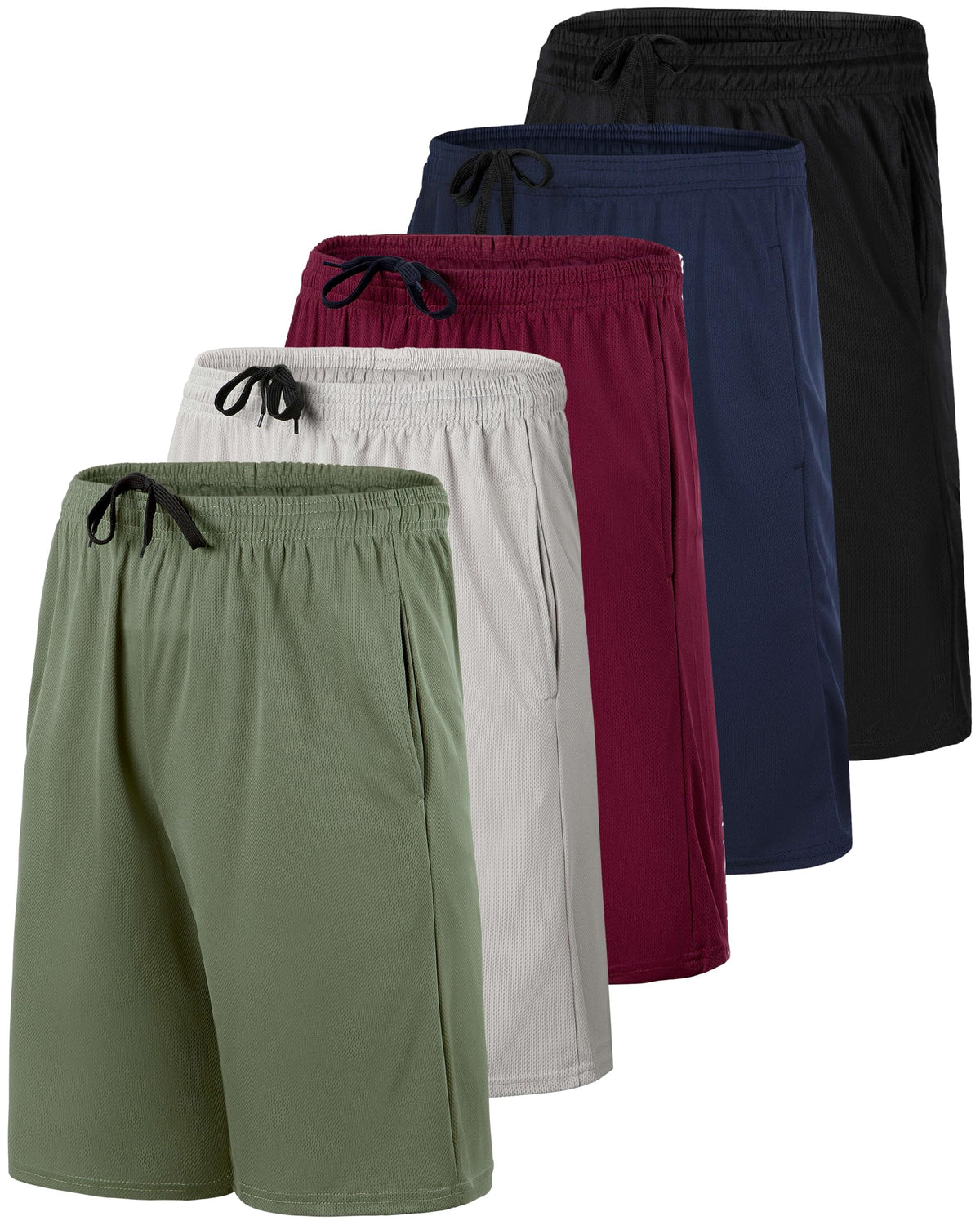 5 Pack Boys' Mesh Athletic Shorts Basketball Kids Soccer Sports Pockets