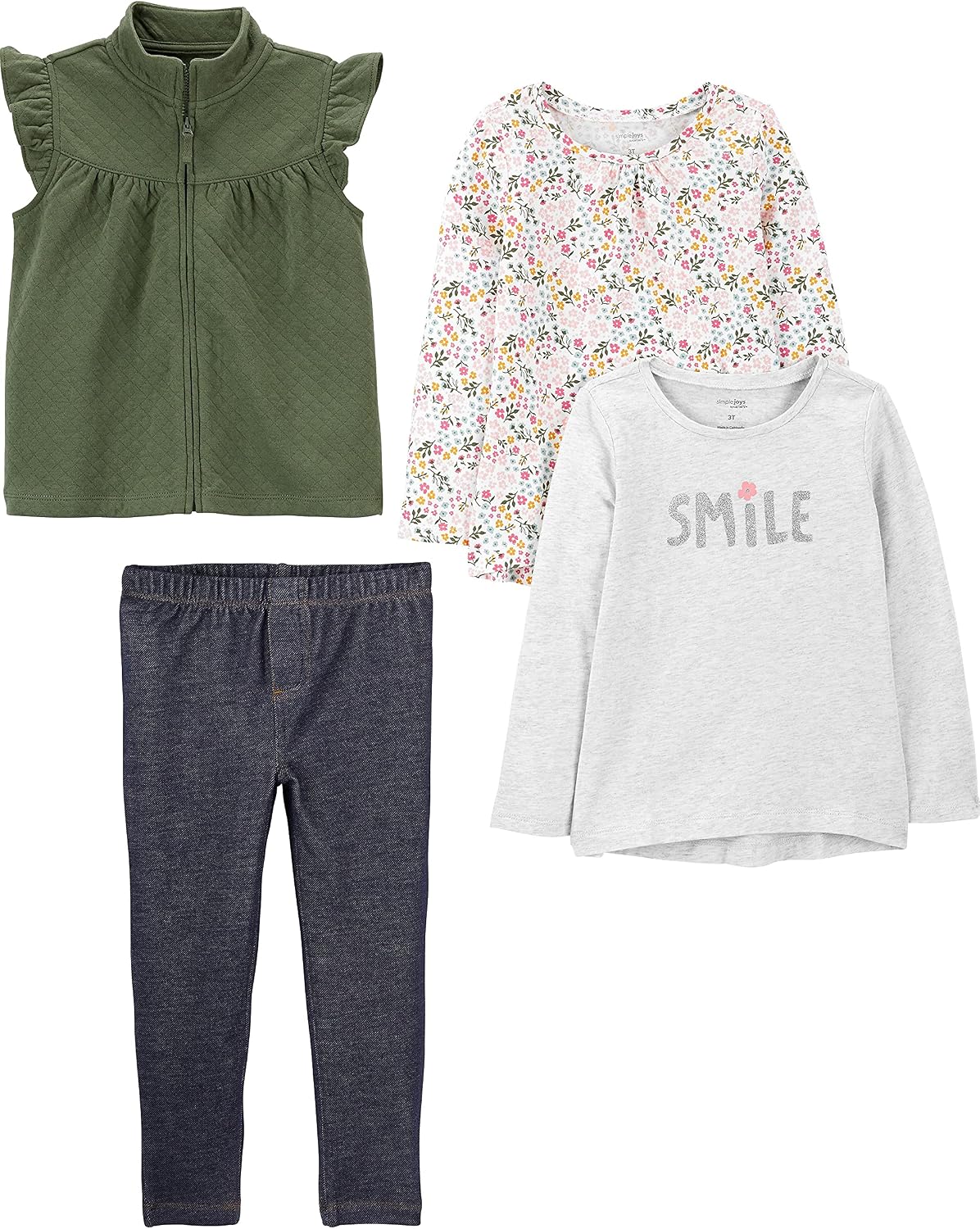 Simple Joys by Carter's Girls 4 piece Playwear Set