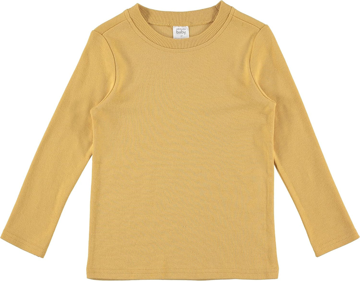 Cudlie 5-Pack Baby/Toddler Boy Long Sleeve Shirt - Basic Tshirt Tops, Light Undershirt - Solid & Striped Tees for Boys
