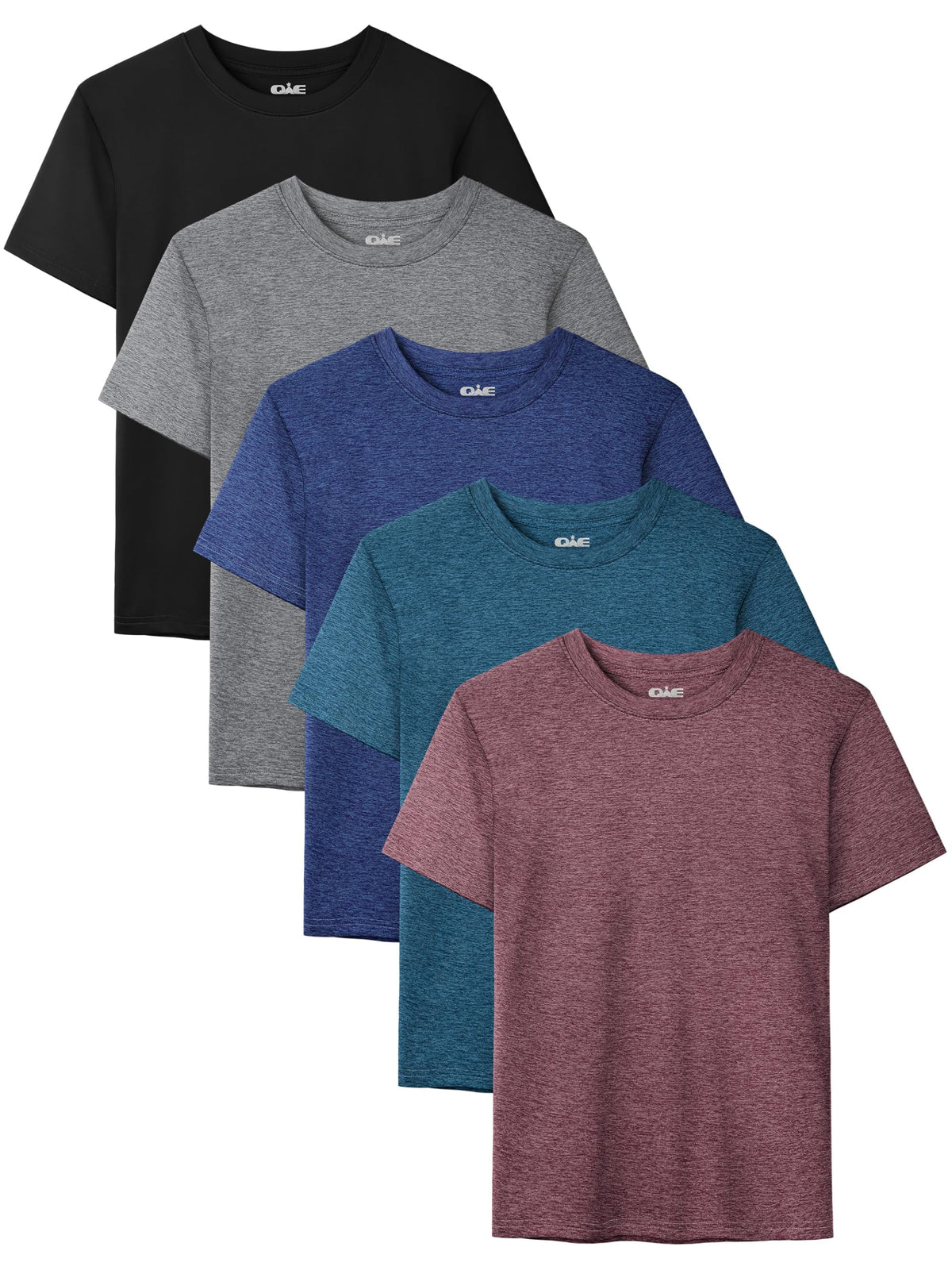 5 Pack Boys Shirts Youth Athletic Dry Fit Shirts Short Sleeve T-Shirt Tops