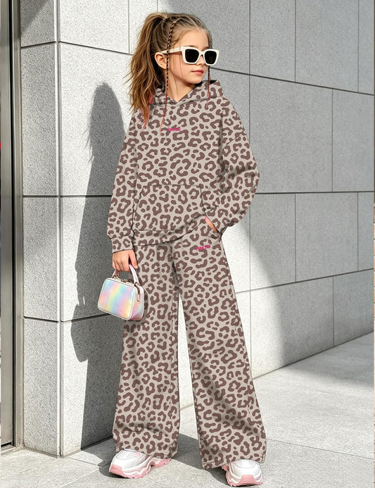 MIGU Girls Clothes 2-Piece Fall Winter Hoodie and Sweatpants Set 6-12 Years